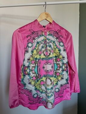 3/50$ Vibrant Pink Patterned Women's Blouse